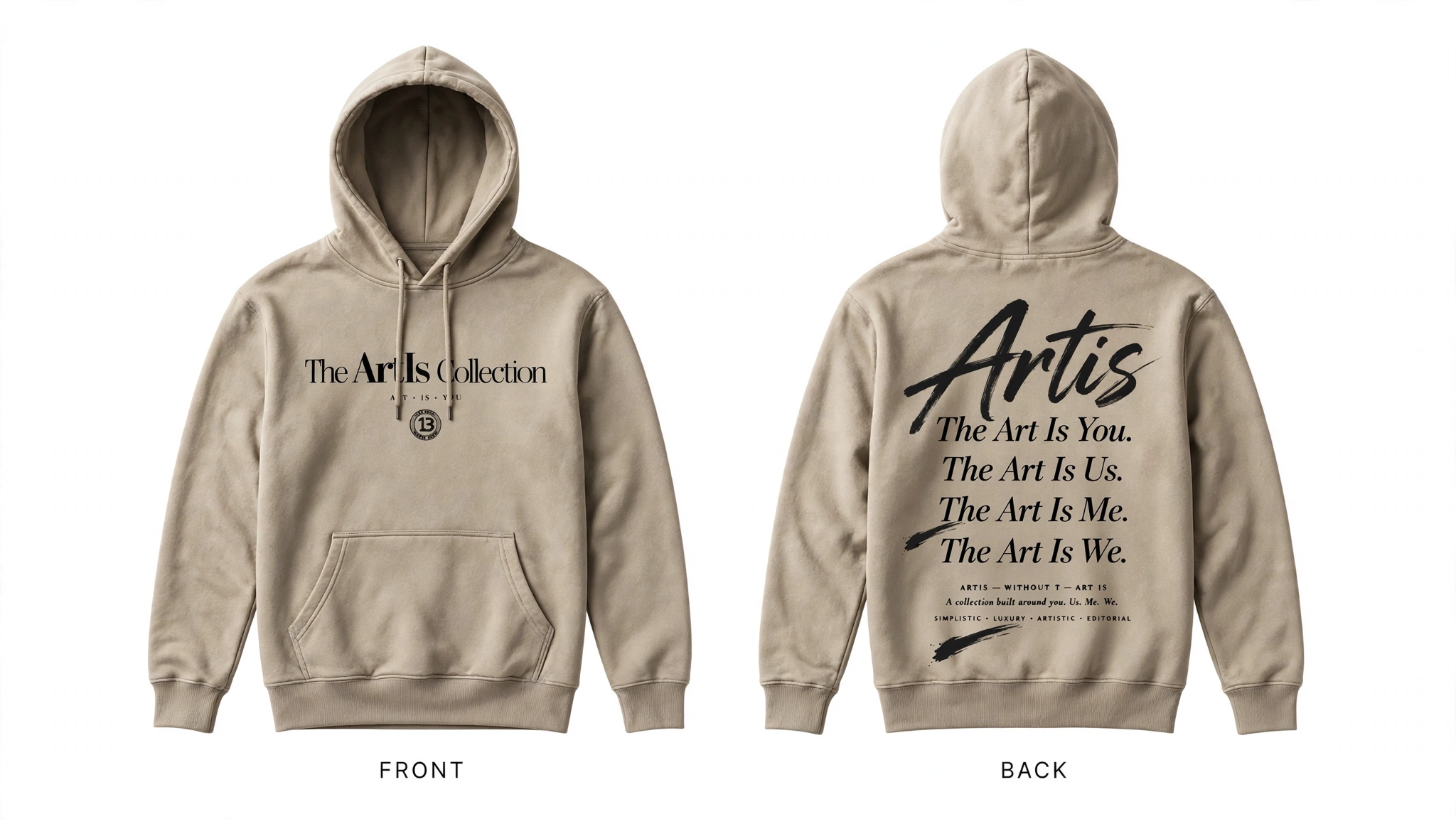 Art Is Taupe Sand Hoodie