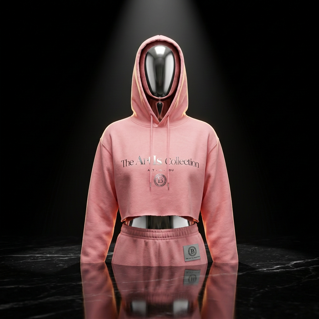 Art Is Pink Cropped Hoodie